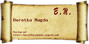 Beretka Magda névjegykártya